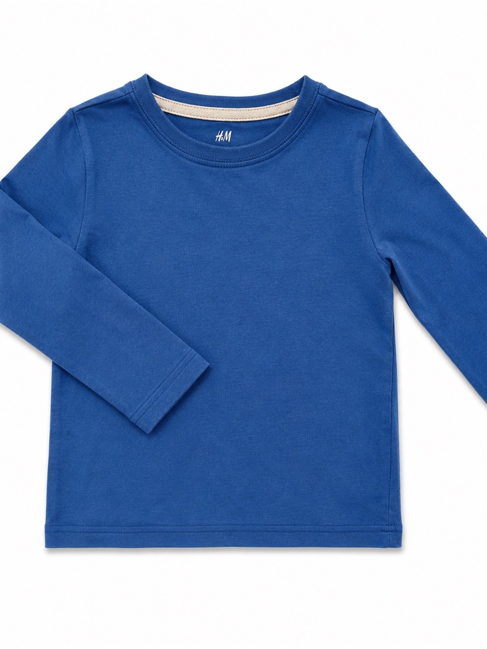 H&M Boys' Long-Sleeve Royal Blue Crew Neck Tee